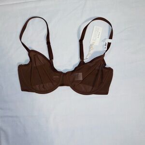 Aerie Chocolate Sheer Underwire Bra